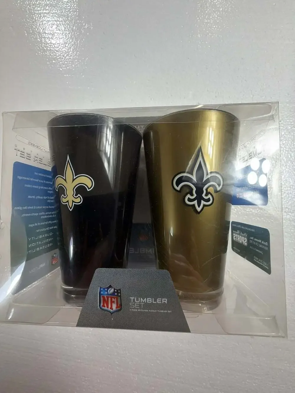 NFL New Orleans Saints 2-Pack Acrylic Tumbler Set